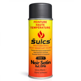 Noir Satin - Peinture professionnelle très haute température 1200°c - Aérosol 400Ml - Ref. 0916